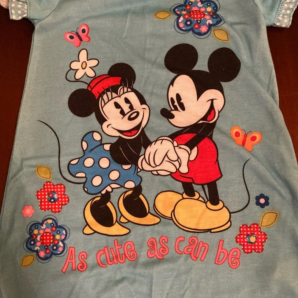 Mickey & Minnie Light Blue Nightgown Size 2/3 Disney Store